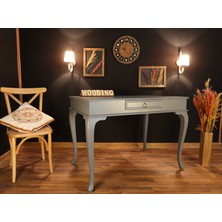 Wooding Mobilya 120 cm Çekmeceli Masif Gri Çalışma Masası