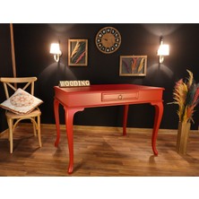 Wooding Mobilya 120 cm Çekmeceli Masif Kırmızı Çalışma Masası