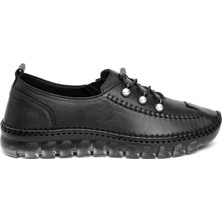 Voyager 9871C Kadın Hakiki Deri Casual Ayakkabı Siyah