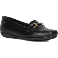 Geox Kadın Siyah Annytah Moc Deri Casual Loafer