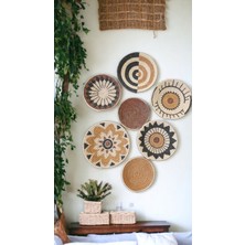 Atlas Home Art 7 Parça Hasır Duvar Tabağı Seti