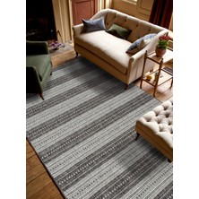 Halıcı Emin Ely E2552Y Antrasit Hasır Dokulutozsuz Havsız Özel Ölçü Antre Mutfak Balkon Salon Halı Kilim Yolluk
