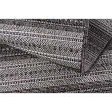 Halıcı Emin Ely E2552Y Antrasit Hasır Dokulutozsuz Havsız Özel Ölçü Antre Mutfak Balkon Salon Halı Kilim Yolluk