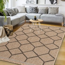 Halıcı Emin Indore BE669J Siyah Tozsuz Salon Mutfak Koridor Yolluk Jüt Hasır Görünümlü Halı