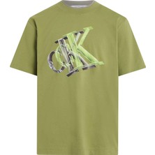 Calvin Klein Jeans Baskılı Yeşil Erkek T-Shirt J30J325201L9N