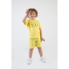 Harika Kids Erkek Çocuk Lucky Baskılı Kısa Kollu Şortlu Alt Üst Takım