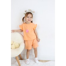 Harika Kids Kız Çocuk Balon Nakış Şortlu Ikili Takım