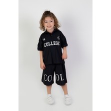 Harika Kids Erkek Çocuk College Baskılı Şortlu Kısa Kollu Polo Yaka Lekos Kumaşbasic Takım 2-5 Yaş