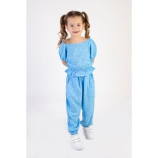 Harika Kids Kız Çocuk Dokuma Kumaş Puanlı Alt-Üst Takım