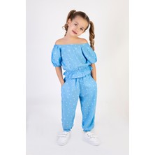 Harika Kids Kız Çocuk Dokuma Kumaş Puanlı Alt-Üst Takım