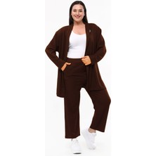 Laden Büyük Beden Kadın Anne Yazlık Baharlık Bürümcük Kumaş Pantolon Hırka Ikili Takım