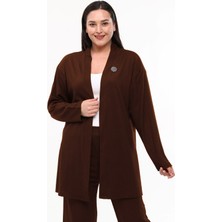 Laden Büyük Beden Kadın Anne Yazlık Baharlık Bürümcük Kumaş Pantolon Hırka Ikili Takım