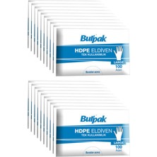 Burpak Hdpe Iş Temizlik Tek Kullanımlık Şeffaf Eldiven / Büyük Boy / 100 Adetlik 10 Paket - Koli