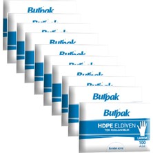 Burpak Hdpe Iş Temizlik Tek Kullanımlık Şeffaf Eldiven / Büyük Boy / 100 Adetlik 10 Paket - Koli