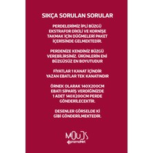 Moud's Kiraz Çiçeği Desenli Süet Oturma Odası Salon Fon Perde Baskılı Ekstrafor Büzgü Tek Kanat PRD-1023