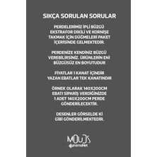 Moud's Beyaz Üçgen Desenli Süet Oturma Odası Salon Fon Perde Baskılı Ekstrafor Büzgü Tek Kanat PRD-1071