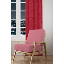 Moud's Kalpler Desenli Süet Oturma Odası Salon Fon Perde Dijital Baskılı Ekstrafor Büzgü Tek Kanat PRD-1042