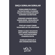 Moud's Art 5 Desenli Süet Oturma Odası Salon Fon Perde Dijital Baskılı Ekstrafor Büzgü Tek Kanat PRD-1050