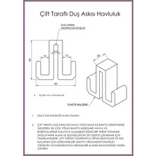 3 Boyutlu Hepsi Pembe Duşakabin Askısı - Pembe Havlu Askılık - Çift Taraflı Havluluk - 4 mm Cam Kalınlığına Uygun