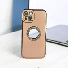 Bu Meydan iPhone 13 Lens Korumalı Kristal Taşlı Kaliteli Silikon Telefon Kılıfı