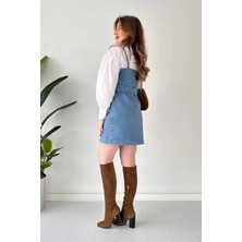 Stockport Askılı Denim Elbise