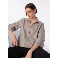 Fabrika Comfort Gri Kadın Geniş Fit Bluz FC4SL-BLZ0055