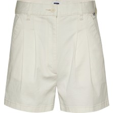 Tommy Jeans Normal Bel Normal Beyaz Kadın Şort Tjw Claıre Hr Pleated Shorts