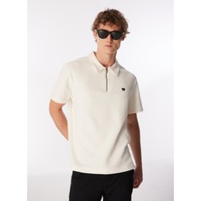 Wrangler Kırık Beyaz Erkek Polo T-Shirt W7Nq2052861Y Fermuarlı Polo T-Shirt
