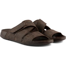 Roy Jones Prag Slide Önü Çapraz Rahat Yumuşak Taban Cırtlı Ayarlanabilir Erkek Terlik