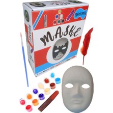 Artlantis Karton Maske Boyama Seti 1 Paket Ipek Fırçalı Akrilik Boyalı Boyanabilir Maske Okul Sınıf Etkinlik