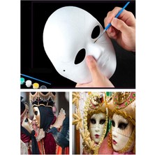 Artlantis Karton Maske Boyama Seti 1 Paket Ipek Fırçalı Akrilik Boyalı Boyanabilir Maske Okul Sınıf Etkinlik