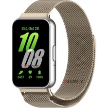 Sneezy Samsung Galaxy Fit 3 Ile Uyumlu Woven Wire Tasarım Metal Hasır Kordon