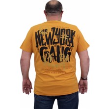 Moc Grande Mocgrande Erkek Büyük Beden Sıfır Yaka T-Shirt Gang 24132 Hardal