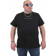 Moc Grande Mocgrande Erkek Büyük Beden Sıfır Yaka T-Shirt Rich 24134 Sıyah