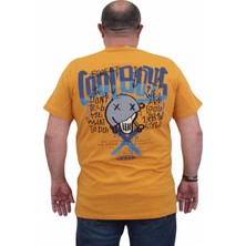 Moc Grande Mocgrande Erkek Büyük Beden Sıfır Yaka T-Shirt Cool Boys 24125 Hardal