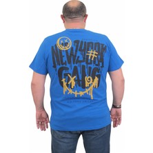 Moc Grande Mocgrande Erkek Büyük Beden Sıfır Yaka T-Shirt Gang 24132 Saks