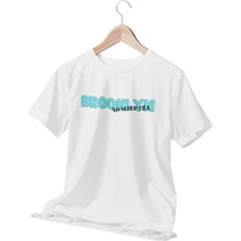 Qoeuyl Boutique No Sleep Tıll Brooklyn Baskılı Eğlenceli Hediyelik Beyaz  T-Shirt