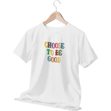 Qoeuyl Boutique Choose To Be Good Temalı Beyaz T-Shirt