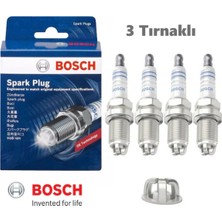 Bosch Skoda Octavia 1.6 4'lü Buji Takımı 3 Tırnak 2000 2001 2002 2003 2004 2005 2006 2007 2008 2009