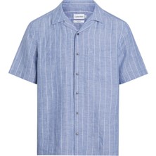 Calvin Klein Slim Fit Düğmeli Yaka Mavi Erkek Gömlek K10K112701C41