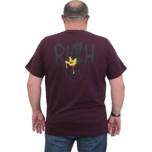 Starbattal Erkek Büyük Beden Sıfır Yaka T-Shirt Rich 24134 Murdum
