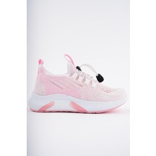 Tutinom 507-24 Triko Sneaker Kız Çocuk Ayakkabı Beyaz Pembe 26-30