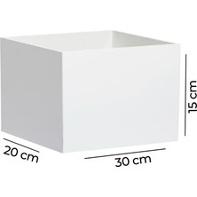 Trend Pleksi Beyaz Kapaksız Çok Amaçlı Saklama Kutusu (30CM x 20CM x 15CM)