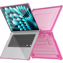 Seashell Digital Macbook Air 15 Inç (2023) M2 A2941 /(2024) A3114 M3 Pc + Tpu Laptop Çantası Isı Dağılımı Kickstand Kaymaz Dizüstü Bilgisayar Kapağı-Gül (Yurt Dışından)