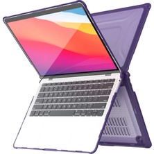 Seashell Digital MacBook Air 13 Inç (2018) A1932/(2020) A2337 M1 A2179 Darbeye Dayanıklı Pc + Tpu Kapak Anti-Drop Laptop Kılıfı-Mor (Yurt Dışından)