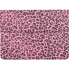 Seashell Digital Leopar Baskılı Moda Dizüstü Bilgisayar Kılıfı Pu Deri Manyetik Kapaklı Zarf Dizüstü Bilgisayar Çantası-Pembe/14 Inç (Yurt Dışından)