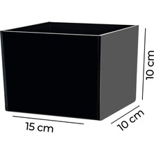 Trend Pleksi Siyah Kapaksız Çok Amaçlı Saklama Kutusu (15CM x 10CM x 10CM)