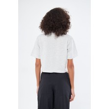 Mesfeno Clothing Mesfeno Kadın Basic Oversize Fit, %100 Pamuk Crop Polo Yaka T-Shirt