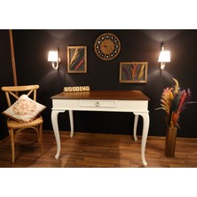 Wooding Mobilya 100X60 cm Çekmeceli Masif Lake Ceviz Çalışma Masası