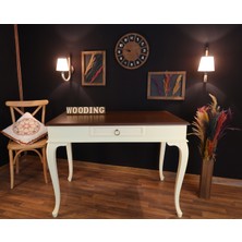 Wooding Mobilya 100X60 cm Çekmeceli Masif Lake Ceviz Çalışma Masası